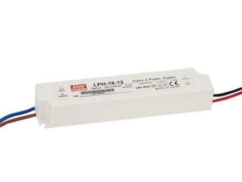 Mean Well LPH-18-12 IP67 140x30x20 mm 12V DC LED tápegység