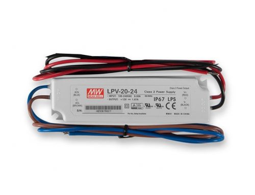 Mean Well LPV-20-24 IP67 118x35x26mm 24V DC LED tápegység