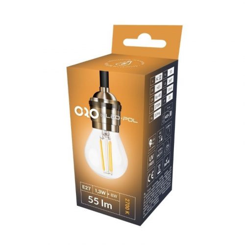 LEDPOL ORO-E27-G45-FL-CLARO-1,3W-WW