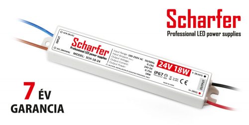 Scharfer professional LED tápegység 18W 24V