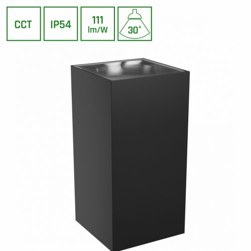 SpectrumLED TORRE 18W 230V IP54 CCT 99x78x162 mm négyzetes fekete