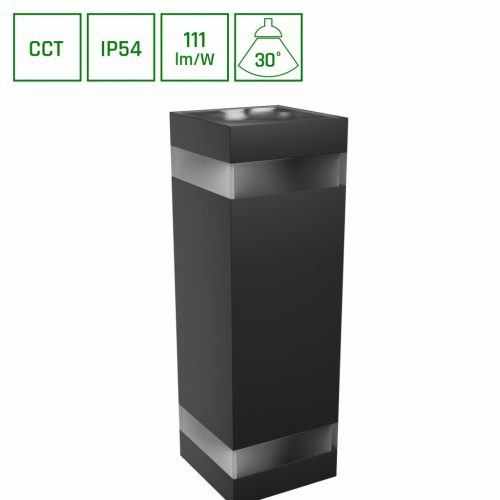 SpectrumLED TORRE 18W 230V IP54 CCT 99x78x240 mm négyzetes fekete